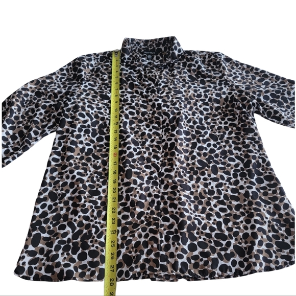 ELLEN TRACY WOMEN'S LONG SLEEVE SHEER BLOUSE XL Black|Mocha|White - Picture 5 of 14